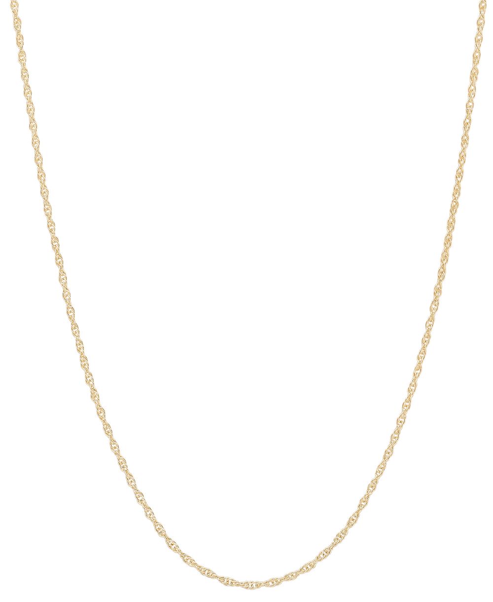 Lightweight 14k Gold Necklace, 18" Light Rope Chain (1mm)