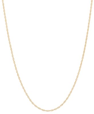 Легкое золотое ожерелье 14k, цепь Light Rope (1mm), 18"