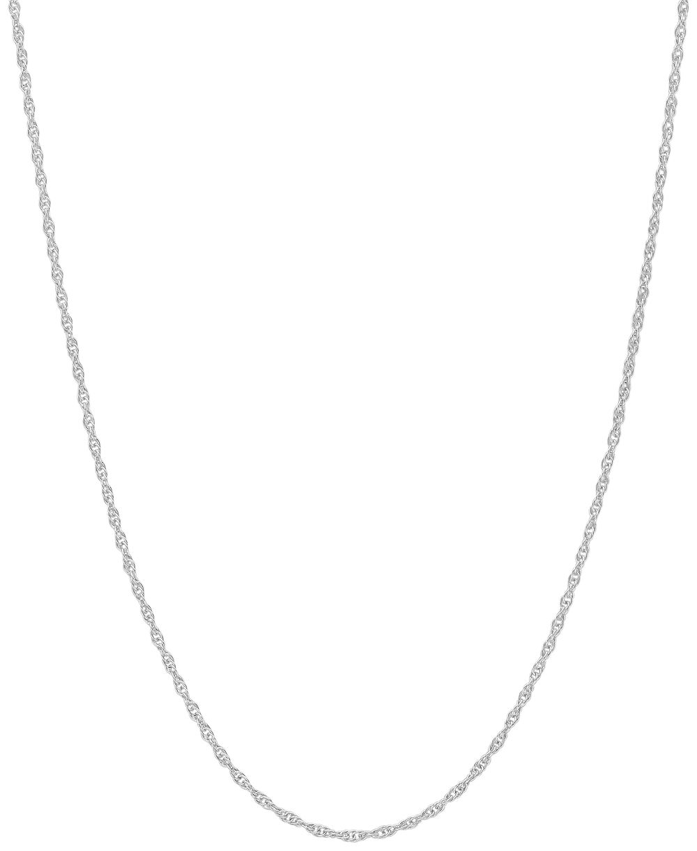 Lightweight 14k Yellow Gold Necklace, 18" Light Rope Chain (1mm)