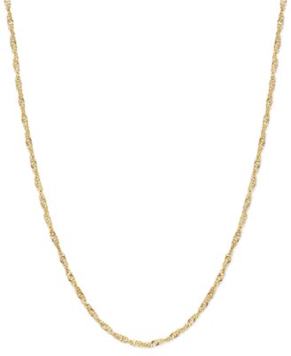 Золотое ожерелье 14k Gold Singapore Chain, 18" (1-1/2mm)