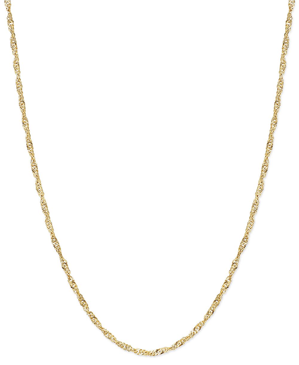 Цепочка Сингапур 20" (1-1/2mm) из 14k золота