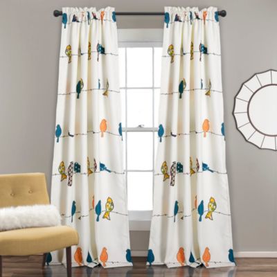 Шторы Lush Decor Rowley Birds Light Filtering, 2 шт., 52" W x 84" L