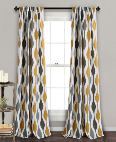 Lush Decor шторы для затемнения комнаты Mid Century Geo, 52"W x 84"L