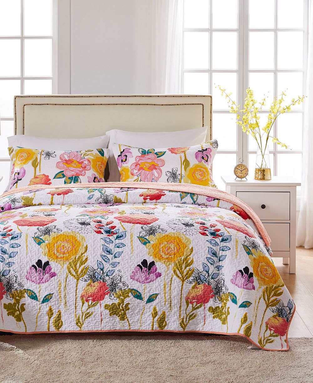 Greenland Home Fashions комплект из 3 предметов, стеганое одеяло Watercolor Dream, King