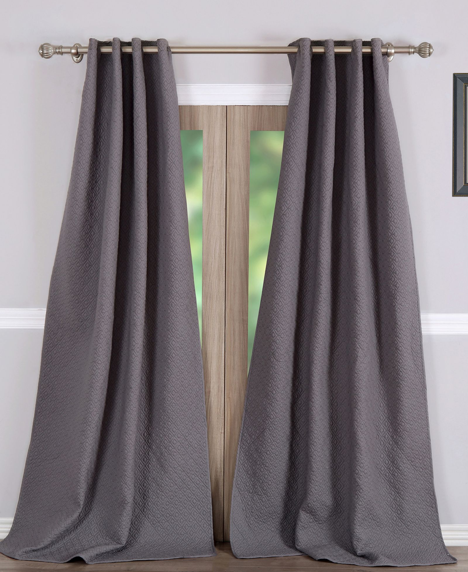 Greenland Home Fashion Vashon Window Panel Pair - Gray 42x84"
