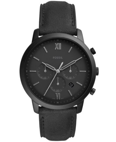 Fossil Мужские часы Neutra Chronograph, черный кожаный ремешок, 44mm