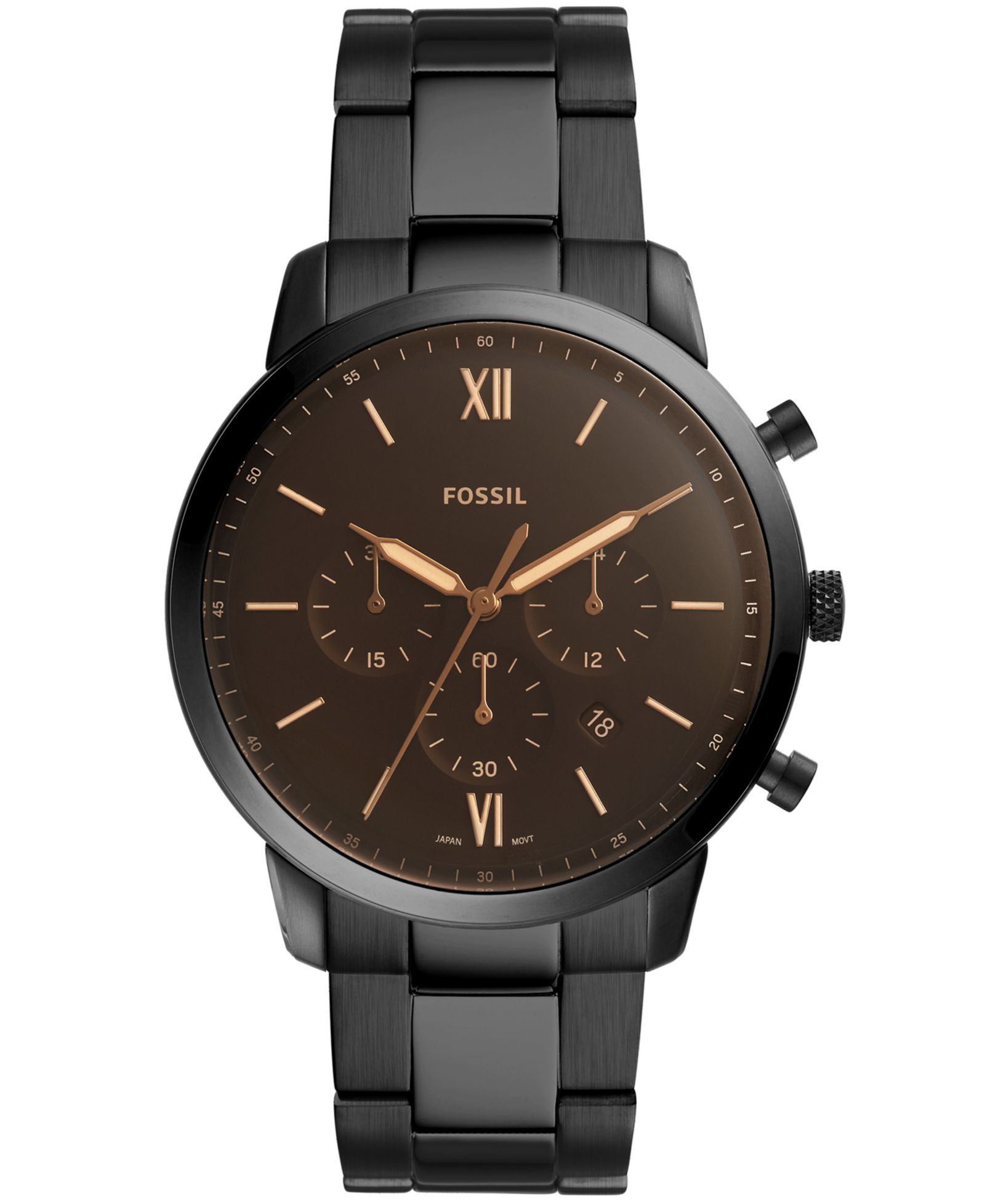Мужской браслет Fossil Neutra Chrono black stainless steel
