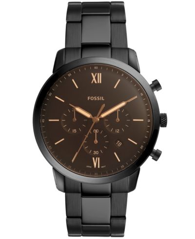 Fossil Mens Neutra Chrono black stainless steel bracelet