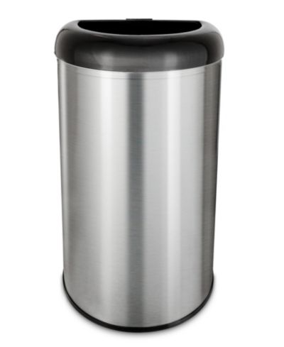 NINESTARS Open Top Commercial Trash Can, 13 Gal 50L, Stainless Steel