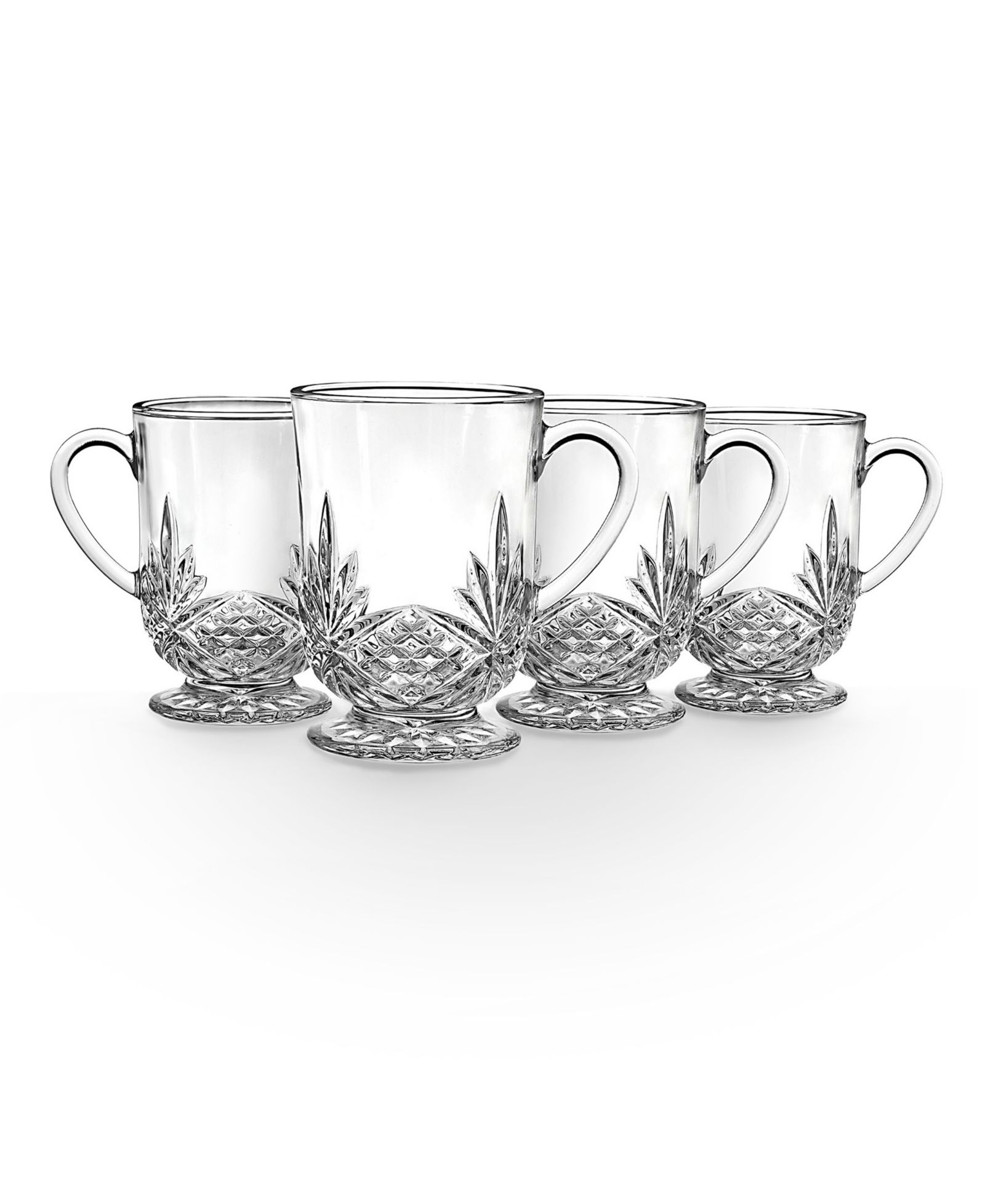 Godinger Dublin Crystal Footed Coffee Mug, Set of 4