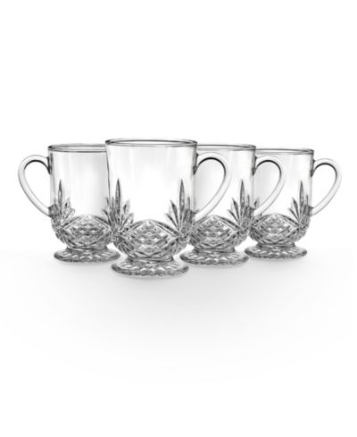 Godinger Dublin Crystal Footed Coffee Mug, Set of 4