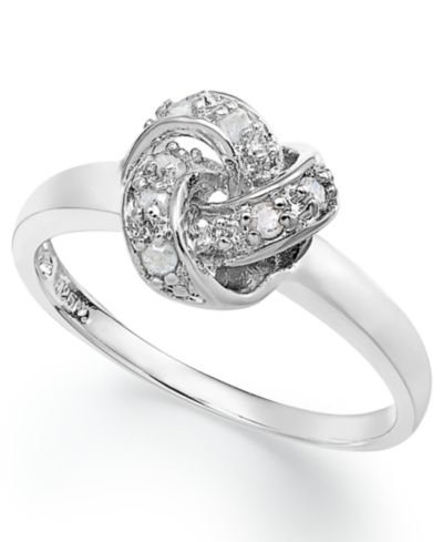 Кольцо Diamond Love Knot из стерлингового серебра (1/10 ct. t.w.)