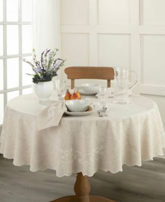 Lenox French Perle Embroidered Round Tablecloth, 70"