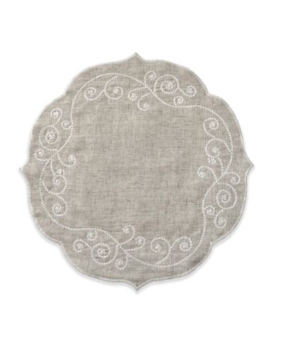 Lenox French Perle Embroidered Placemat, 16" Round