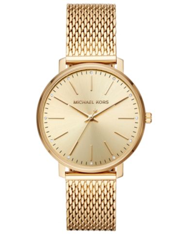 Женские часы Michael Kors Pyper Gold-Tone Stainless Steel Mesh, 38mm