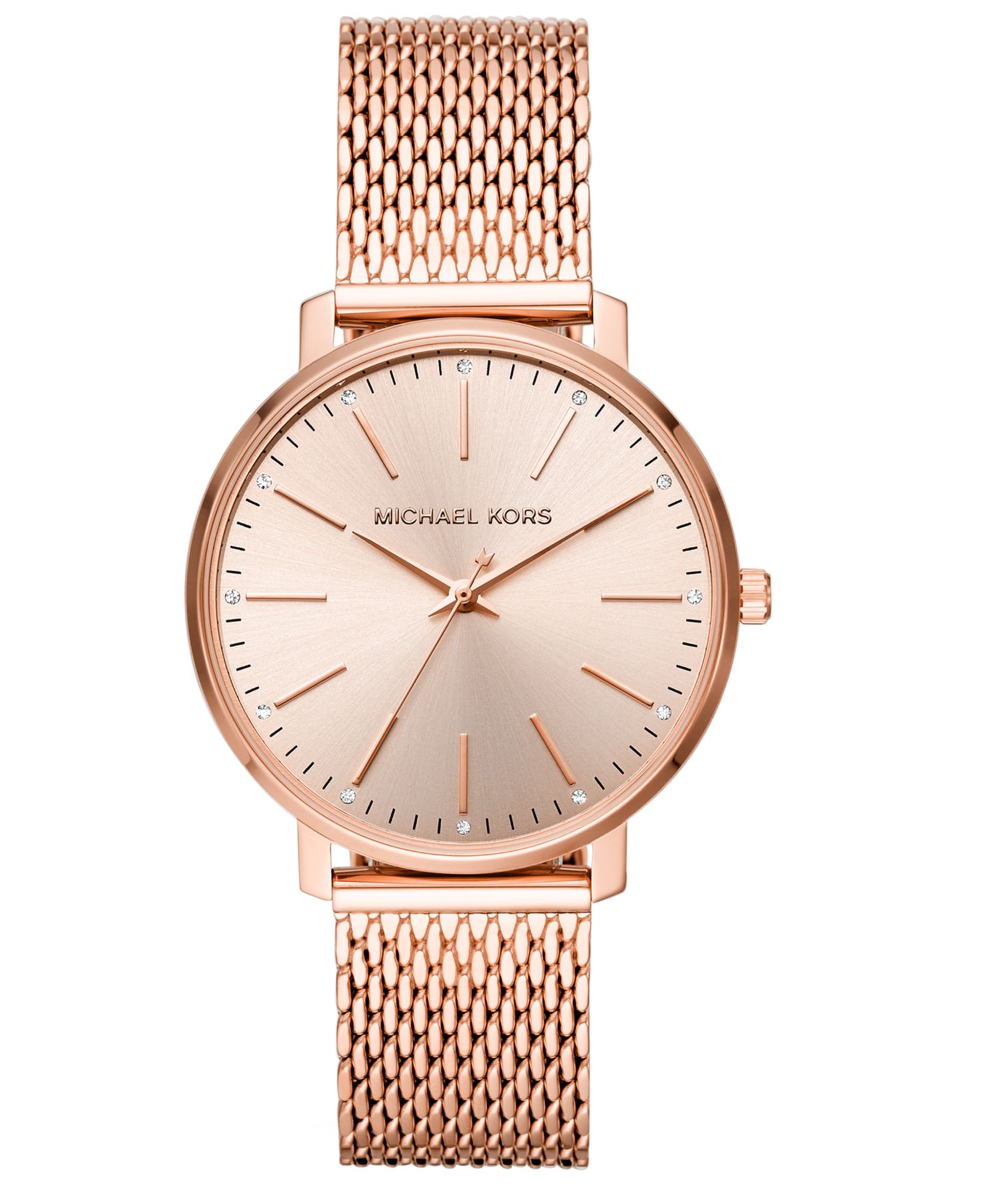 Женские часы Michael Kors Pyper Rose Gold-Tone Stainless Steel Mesh Bracelet 38mm