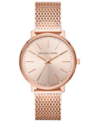Женские часы Michael Kors Pyper Rose Gold-Tone Stainless Steel Mesh Bracelet 38mm