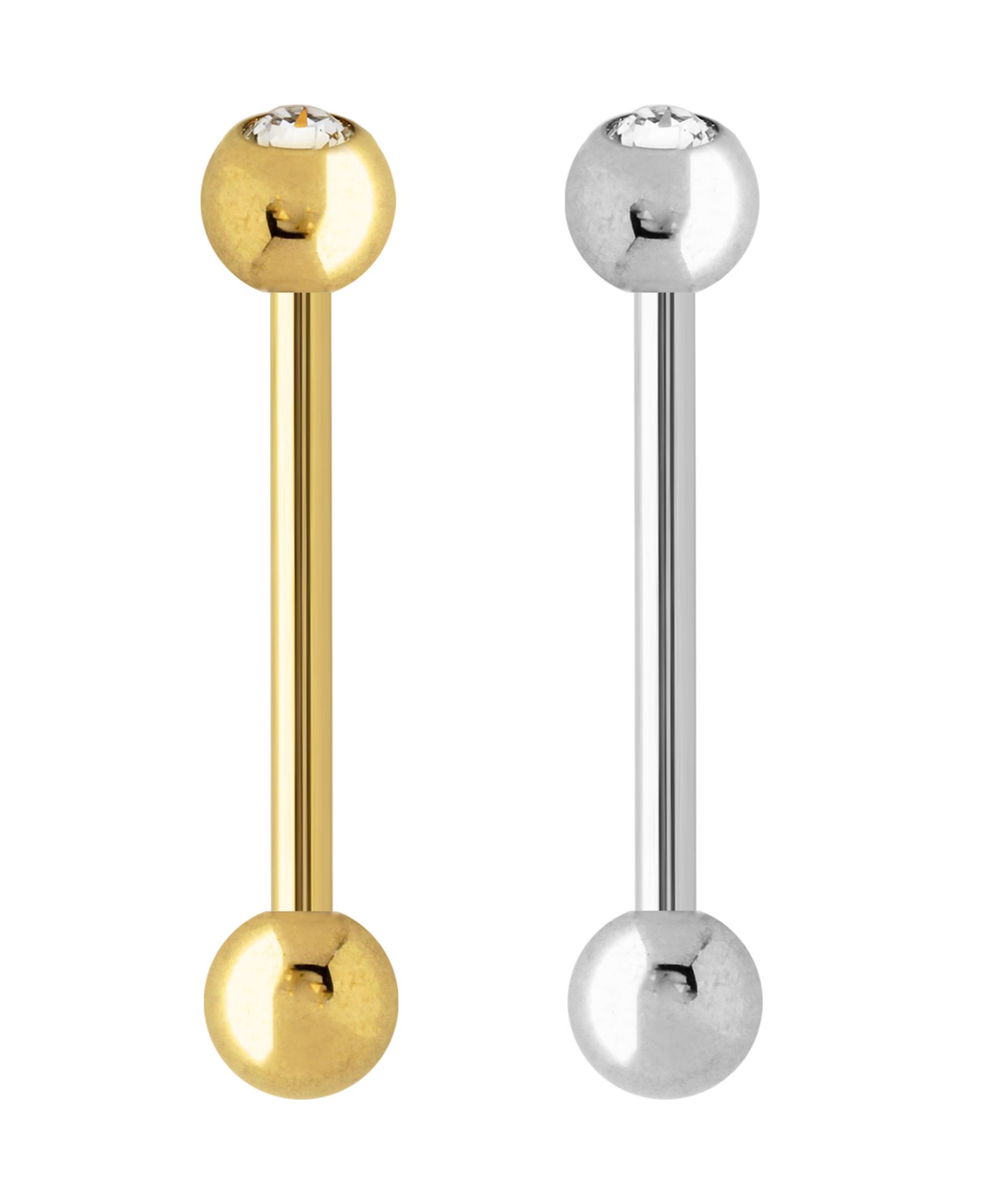 Набор из 2 цветных кристаллов для пирсинга языка Bodifine Stainless Steel