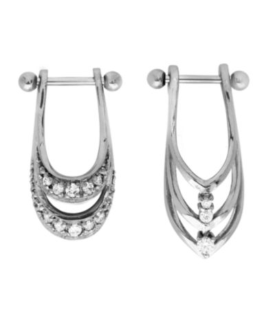 Bodifine Crystal Shield Helix Bars из нержавеющей стали, набор 2 шт.