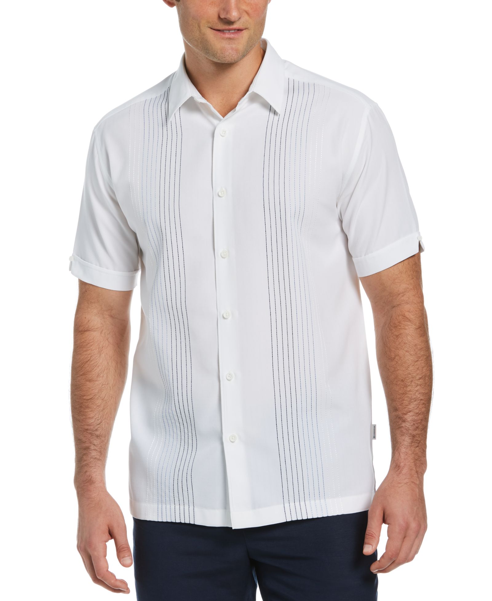 Cubavera Мужская рубашка с градиентным полосатым принтом Ombre Stripe
