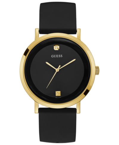 Мужские часы GUESS Supernova Diamond-Accent Black Silicone Strap 44mm