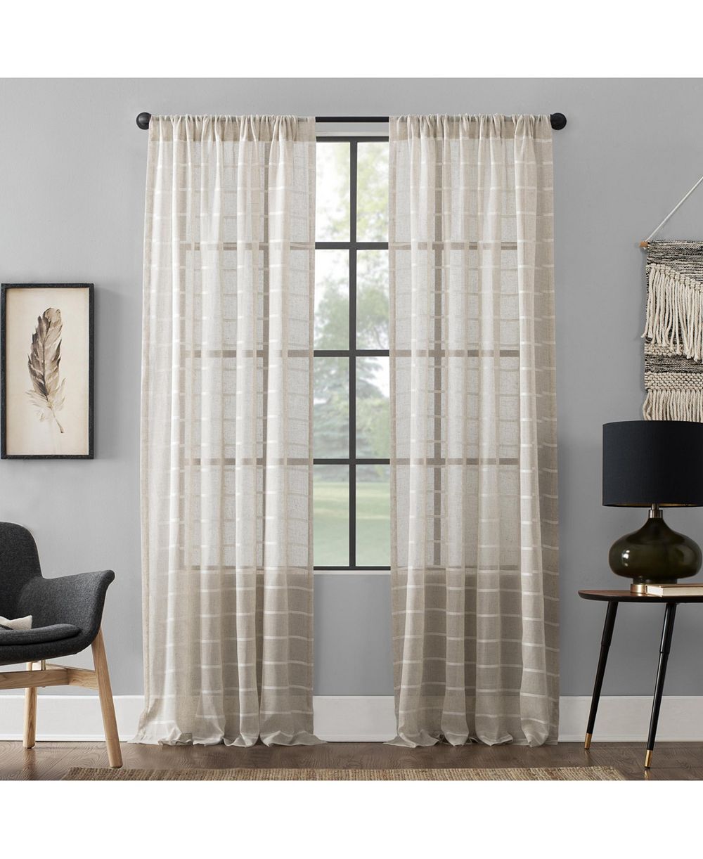 Тюль Clean Window Twill Stripe Anti-Dust Linen Blend Sheer