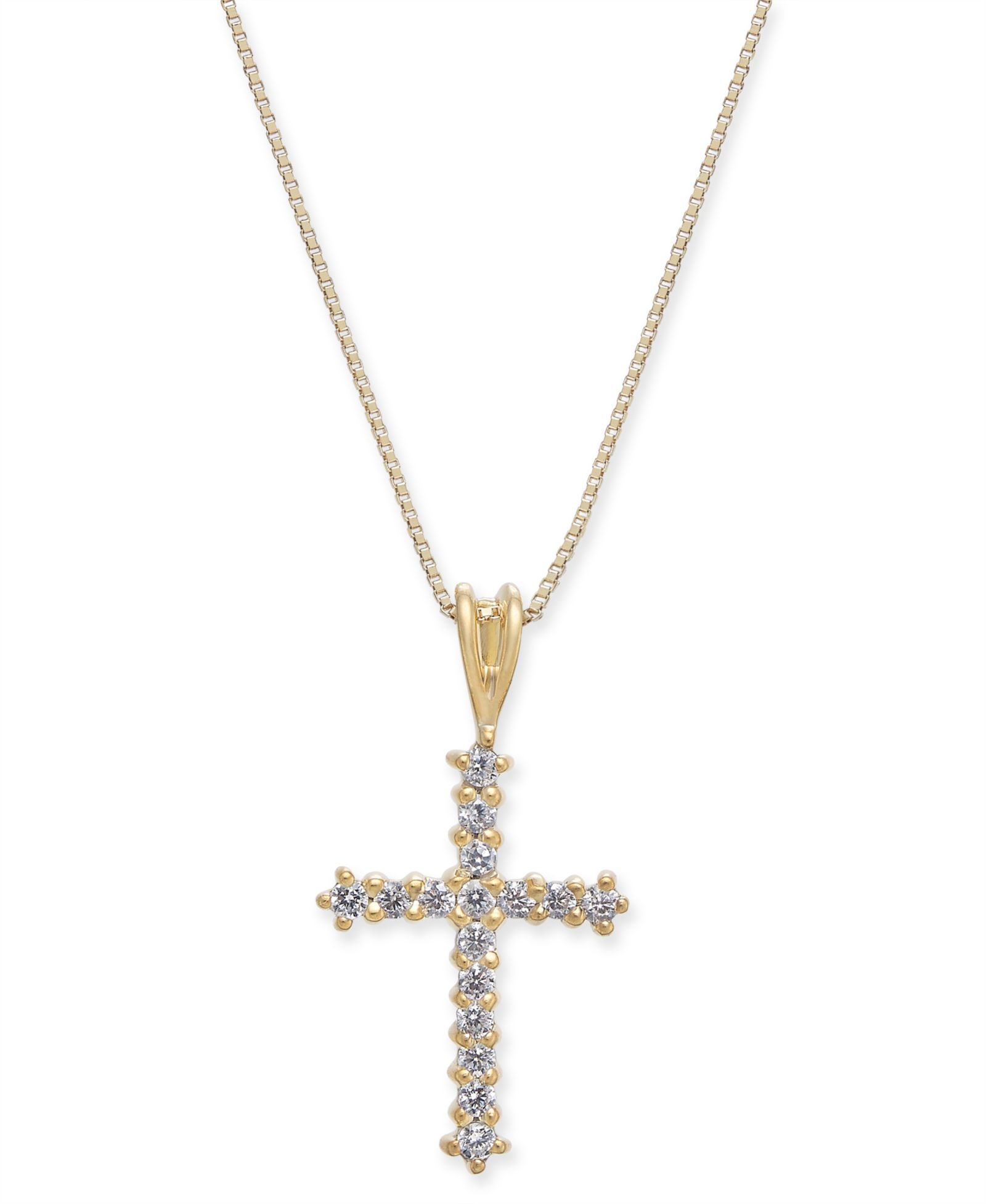 Подвеска-ожерелье Diamond Cross 18" (1/4 ct. t.w.) в 14k Gold
