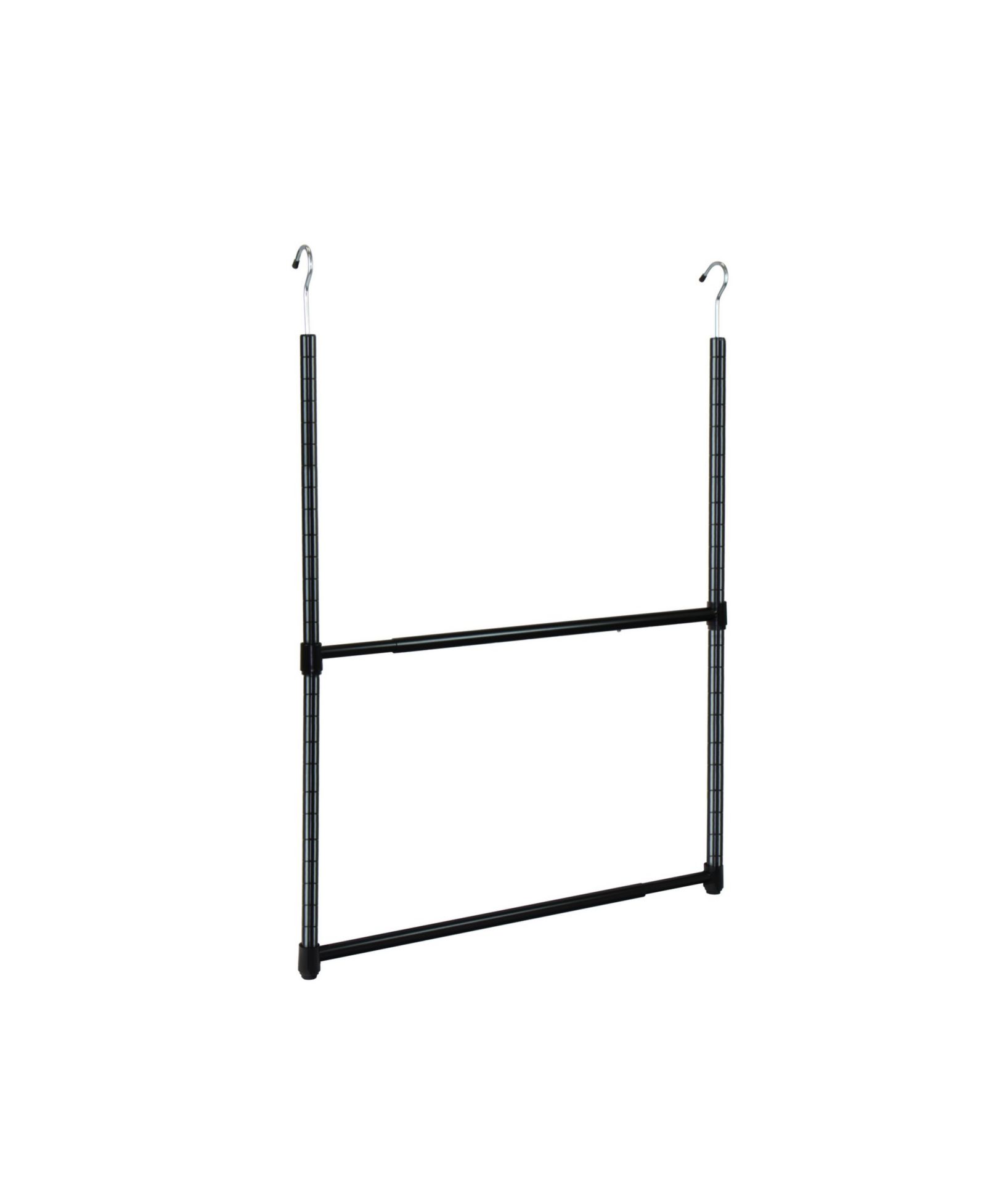 Oceanstar 2-Tier Portable Adjustable Closet Hanger Rod, Black