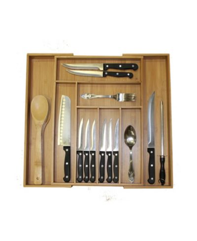 Oceanstar 5-Piece Bamboo Expandable Drawer Utensil Organizer Set