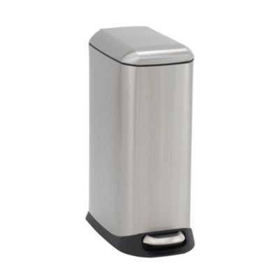 Household Essentials Slim Trash Can, 20 Liter/5 Gallon, Small Stainless Steel Trash Can