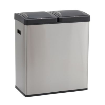 Household Essentials мусорное ведро с двумя отделениями, сенсорное, 30 Liter/8 Gallon, нержавеющая сталь