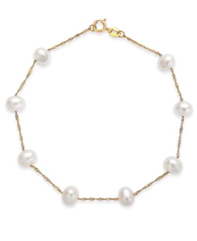 EFFY® Cultured Freshwater Pearl Station браслет (5-1/2-6mm) в 14k Gold