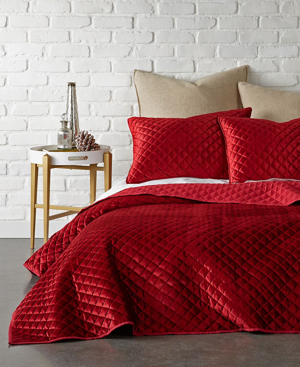 Levtex Home Red Velvet Quilted Diamond 2-Pc. Quilt Set, Twin
