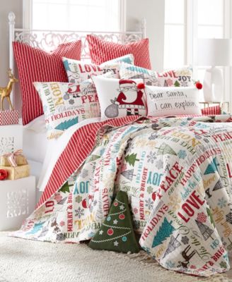 Levtex Home Комплект стеганого одеяла Santa Claus Lane, 3 предмета, King