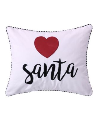 Levtex Декоративная подушка Rudolph Heart Santa, 18" x 18"