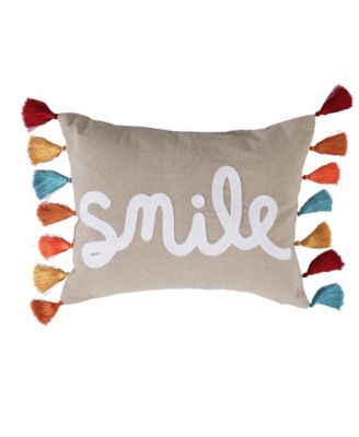 Декоративная подушка Levtex Amelie Boho Vibrant Smile Tassels, 14" x 18"
