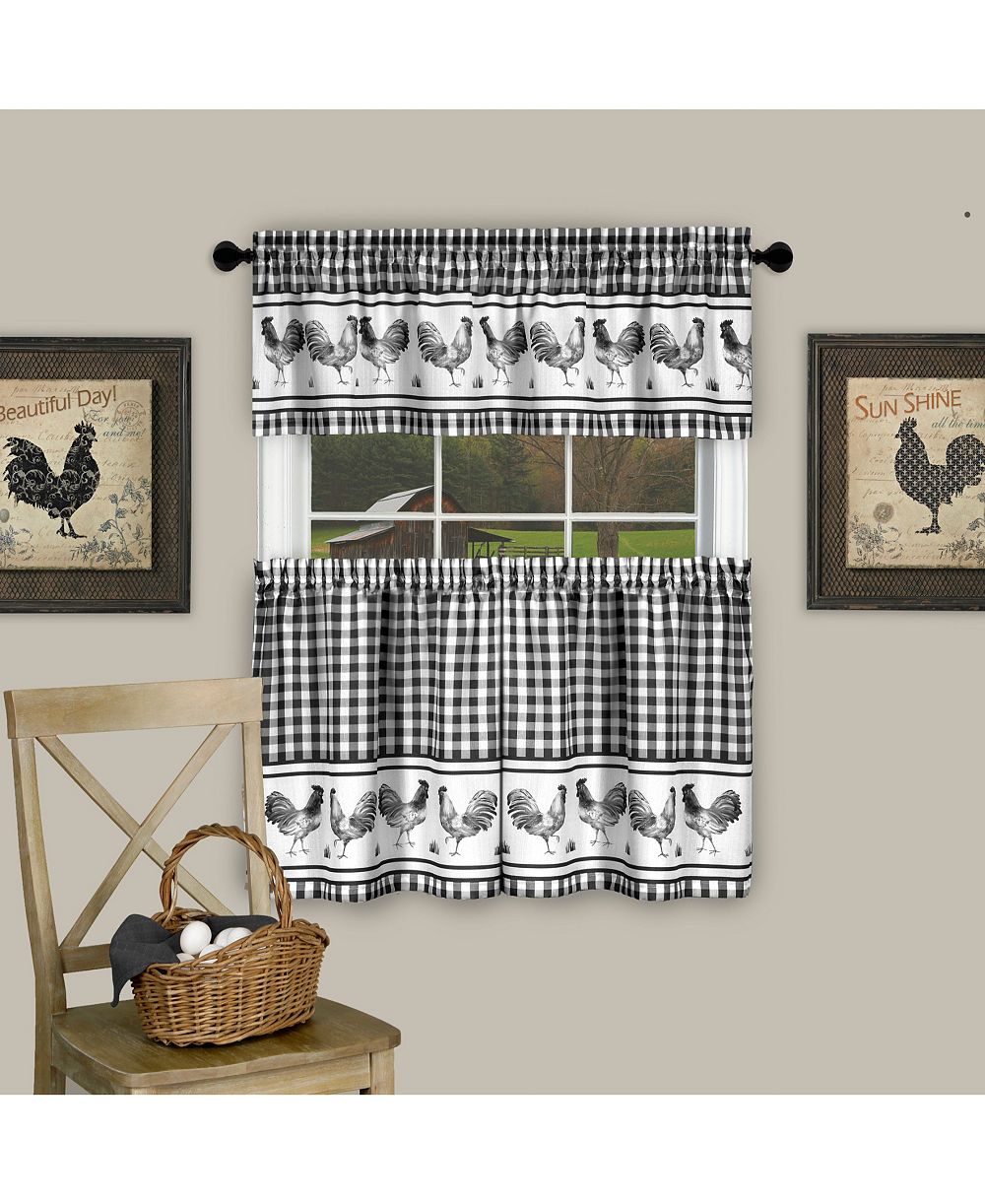 Achim Barnyard Gingham Tier & Valance Set, 58" x 36"