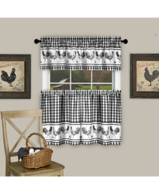Achim Barnyard Gingham Tier & Valance Set, 58" x 36"