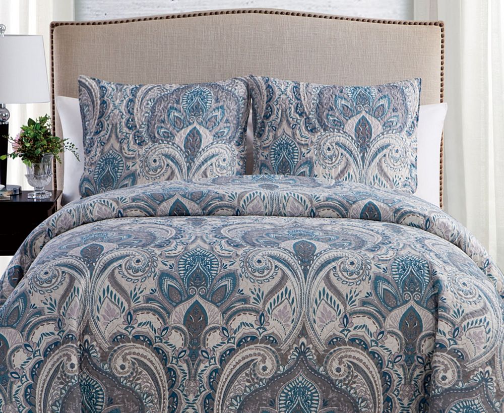 VCNY Home Lawrence Pinsonic Reversible 3-Pc. Quilt Set, King