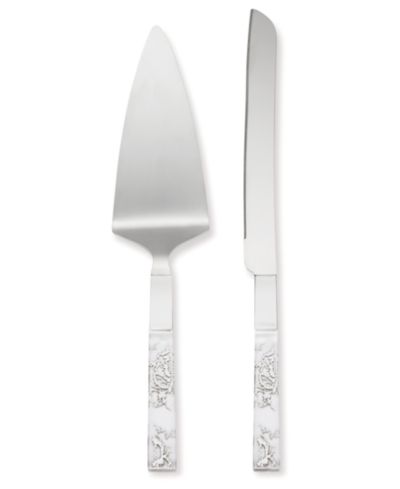 Lenox Silver Peony Cake Knife & Server
