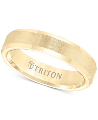 Кольцо Triton Bevel Edge Comfort Fit из желтого карбида вольфрама