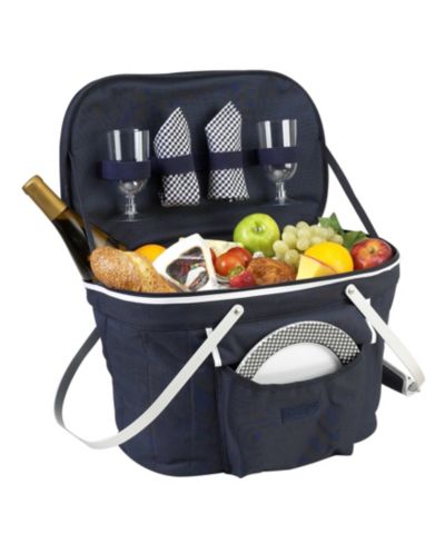 Picnic at Ascot Collapsible Picnic Basket Cooler - Equipped with Service For 2