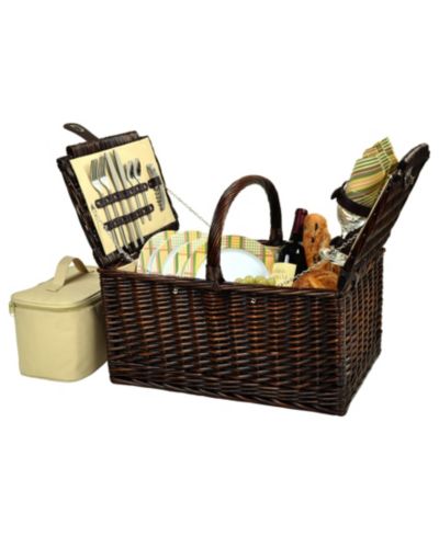 Корзина для пикника Picnic at Ascot Buckingham Willow с сервировкой на 4 персоны