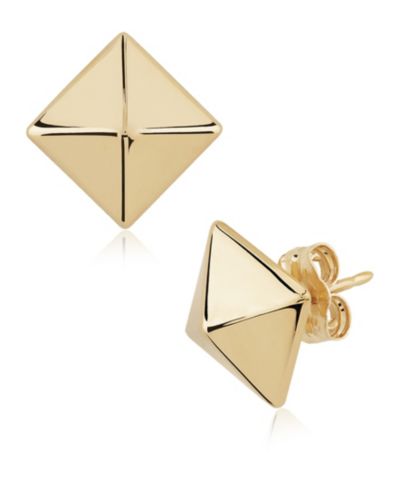 Серьги-гвоздики Pyramid Stud, 14k Gold, White or Rose Gold