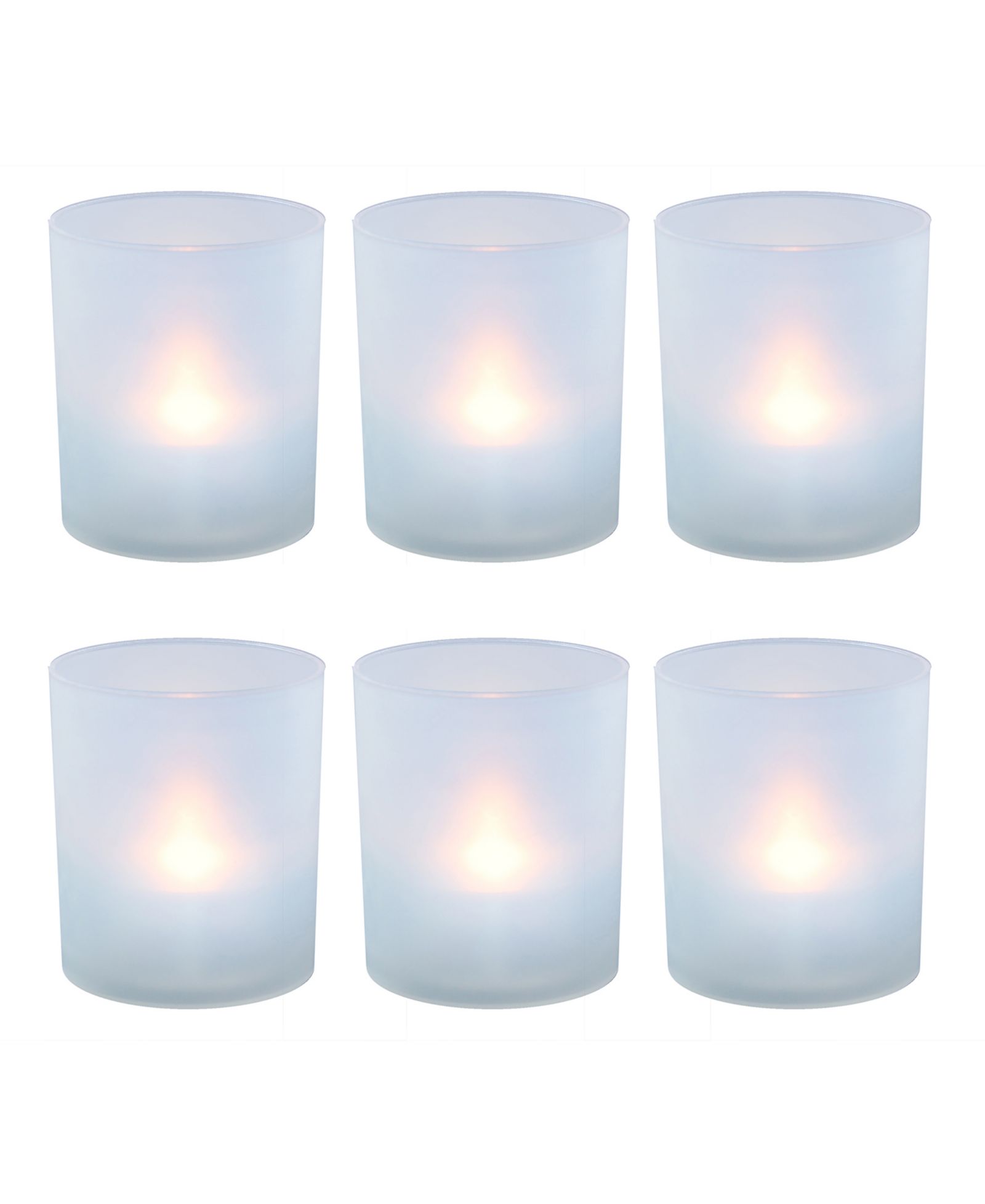 Набор из 6 мерцающих LED свечей Lumabase Warm White в матовых подсвечниках