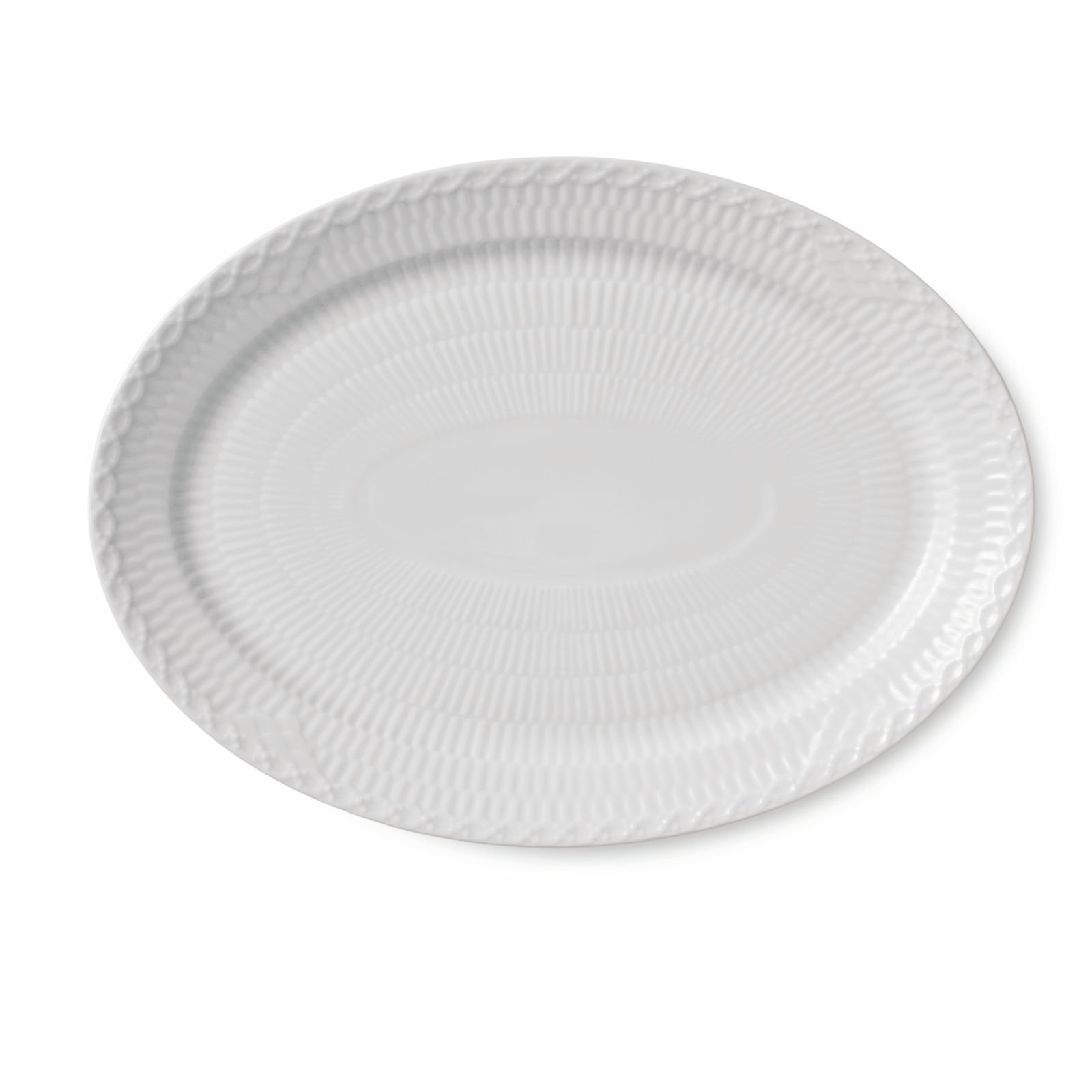 Royal Copenhagen White Fluted Half Lace Oval Plate