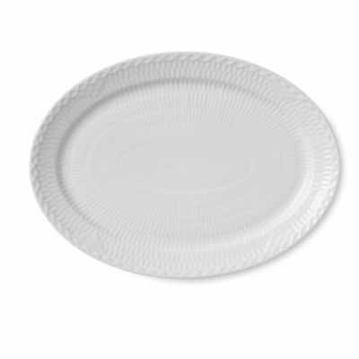 Royal Copenhagen White Fluted Half Lace Oval Plate