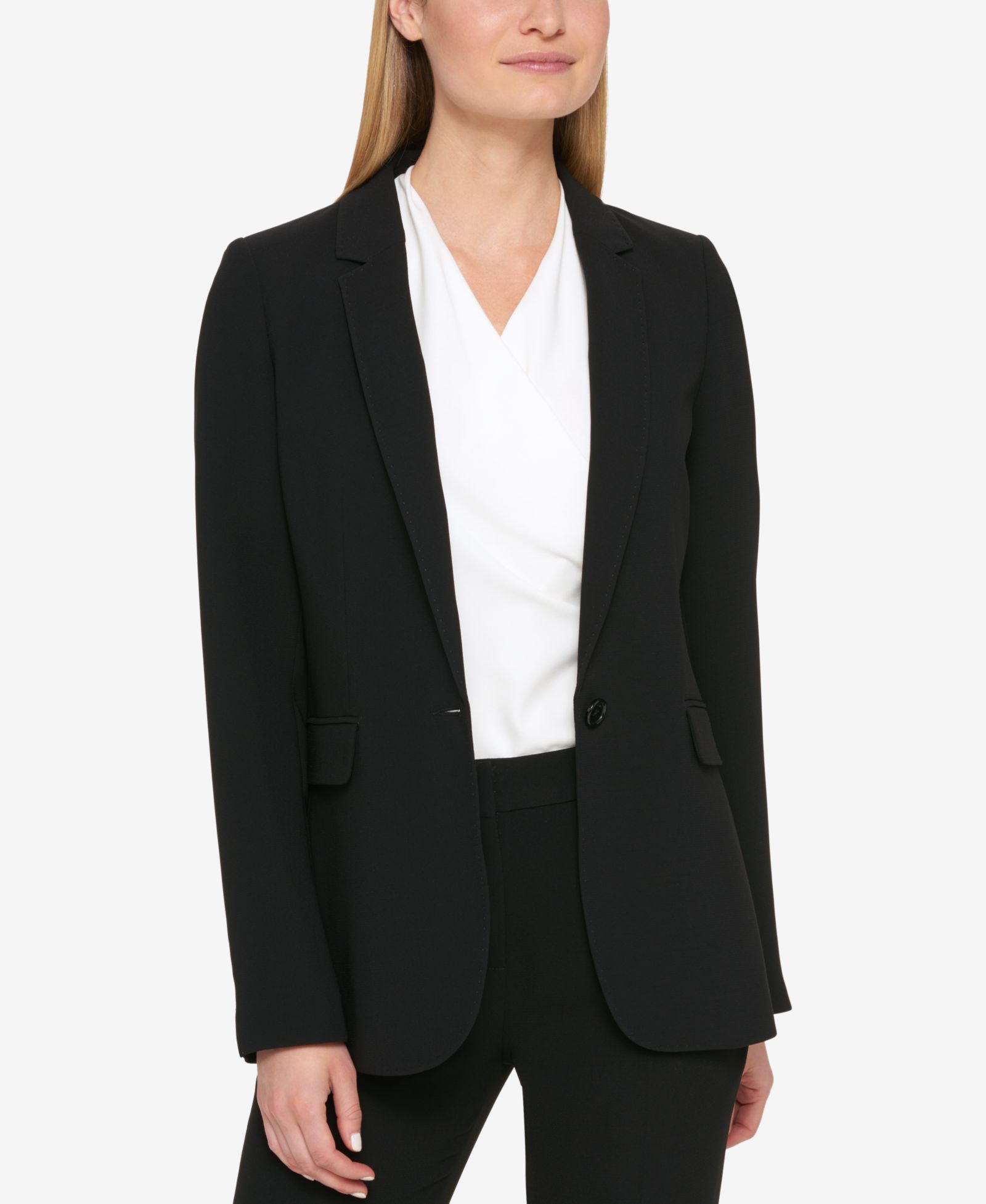 Блейзер DKNY Petites Pick-Stitch Single-Button