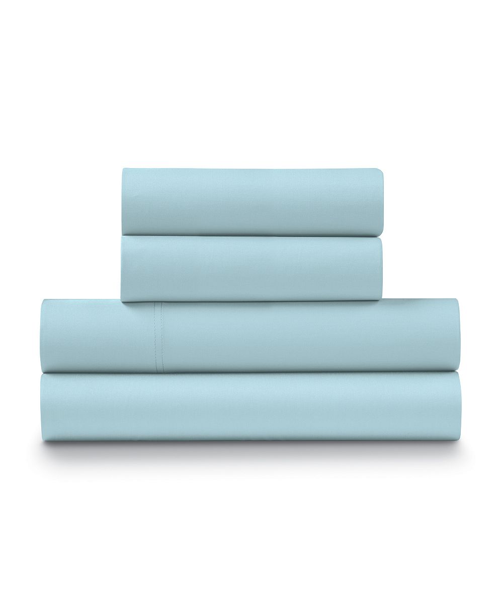 Ella Jayne Percale Cool and Crisp 100% Cotton 4-Pc. Sheet Set, California King