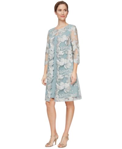 Alex Evenings Women's Embroidered Jacket Dress